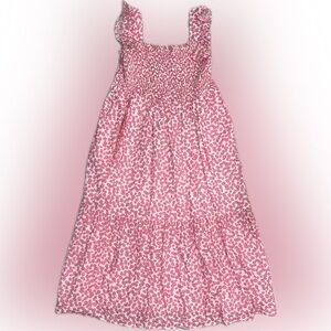 ON 34th Women’s Pink Floral Smocked Midi Dress Size Large